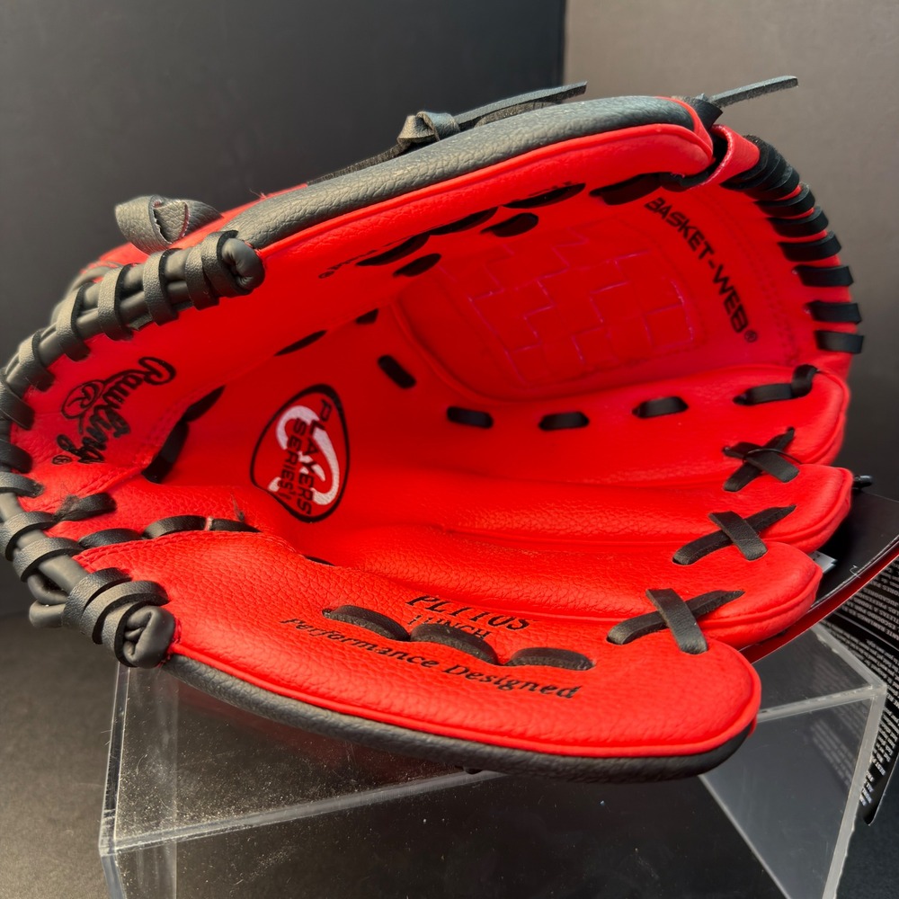 Rawlings Players Series 11 Inch Youth Baseball Glove Red Black PL110S RHT New